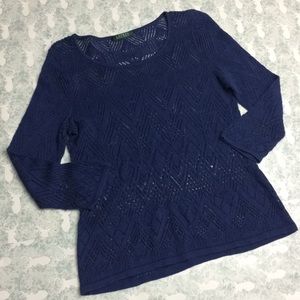 Lauren Ralph Lauren Crochet Top Thin Sweater